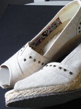 Skechers Fabric Wedge Heel Shoes - Size 7 1/2